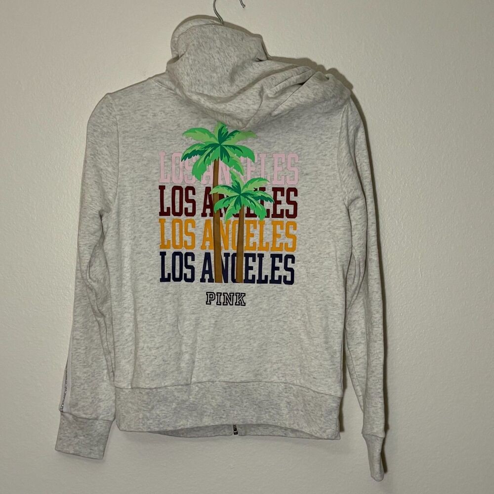 VS Pink Los Angeles Cali California Zip Up Hoodie Jacket XS NWT